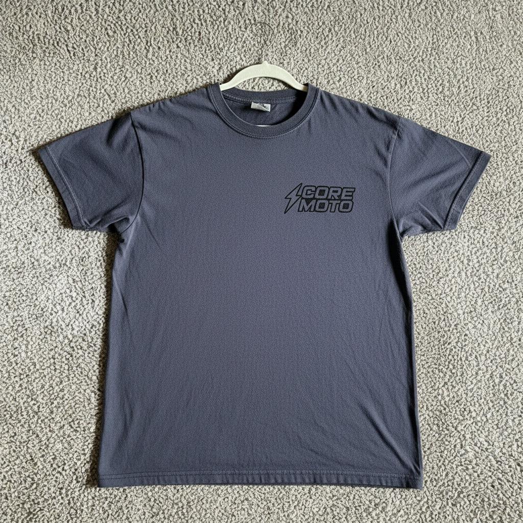 CoreMoto Graphite (Steel-Shadow) Tee – Premium Streetwear Performance Shirt